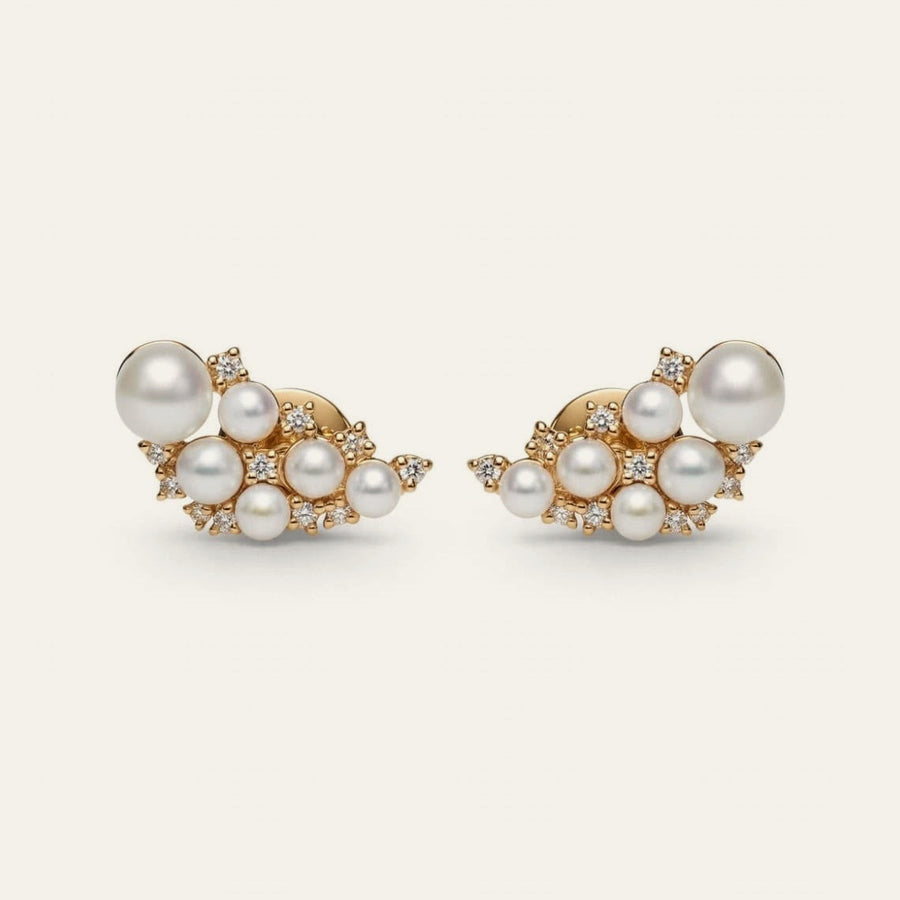 Cluster Pearl Earrings
