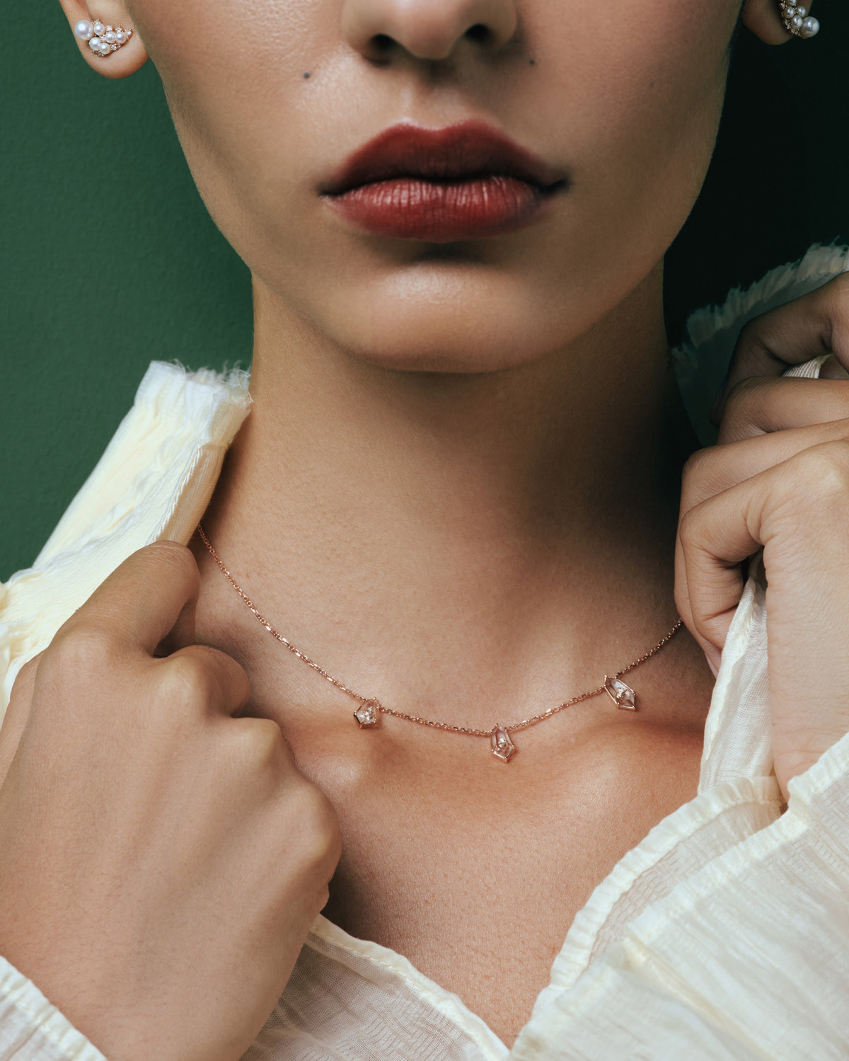 Crystal Prisme Pendant Necklace — Small, worn