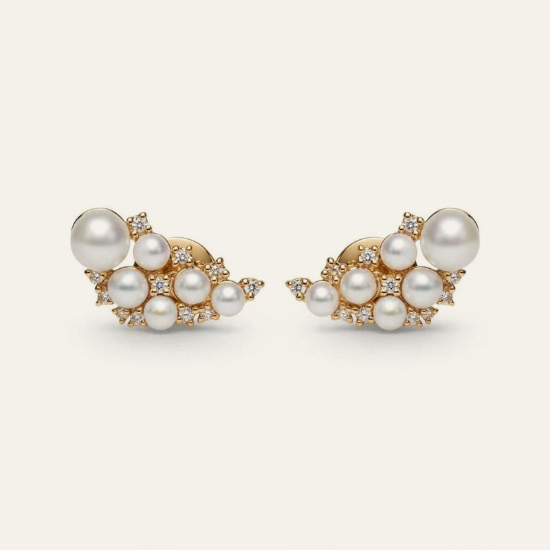 Cluster Pearl Earrings