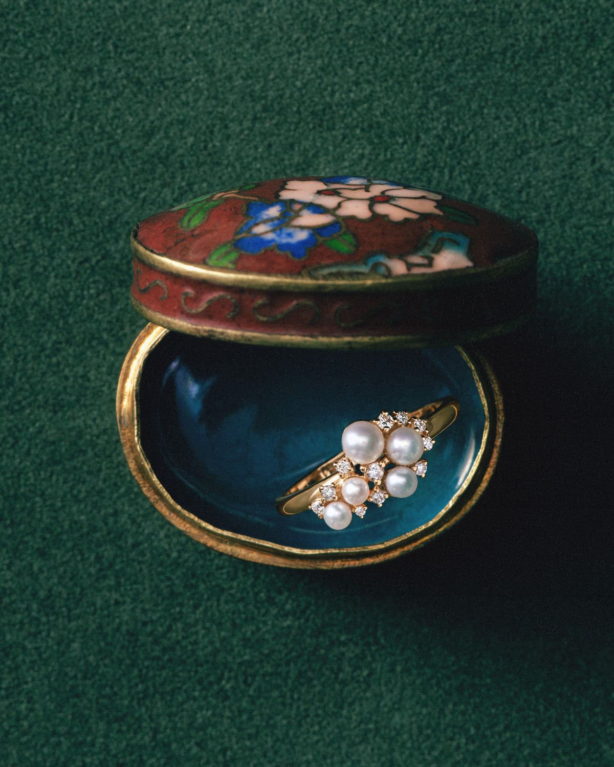 Pearl Wing Ring, worn