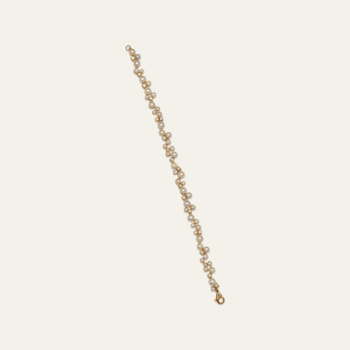 Pearl Bracelet in 18K rose gold with freshwater pearls and diamonds