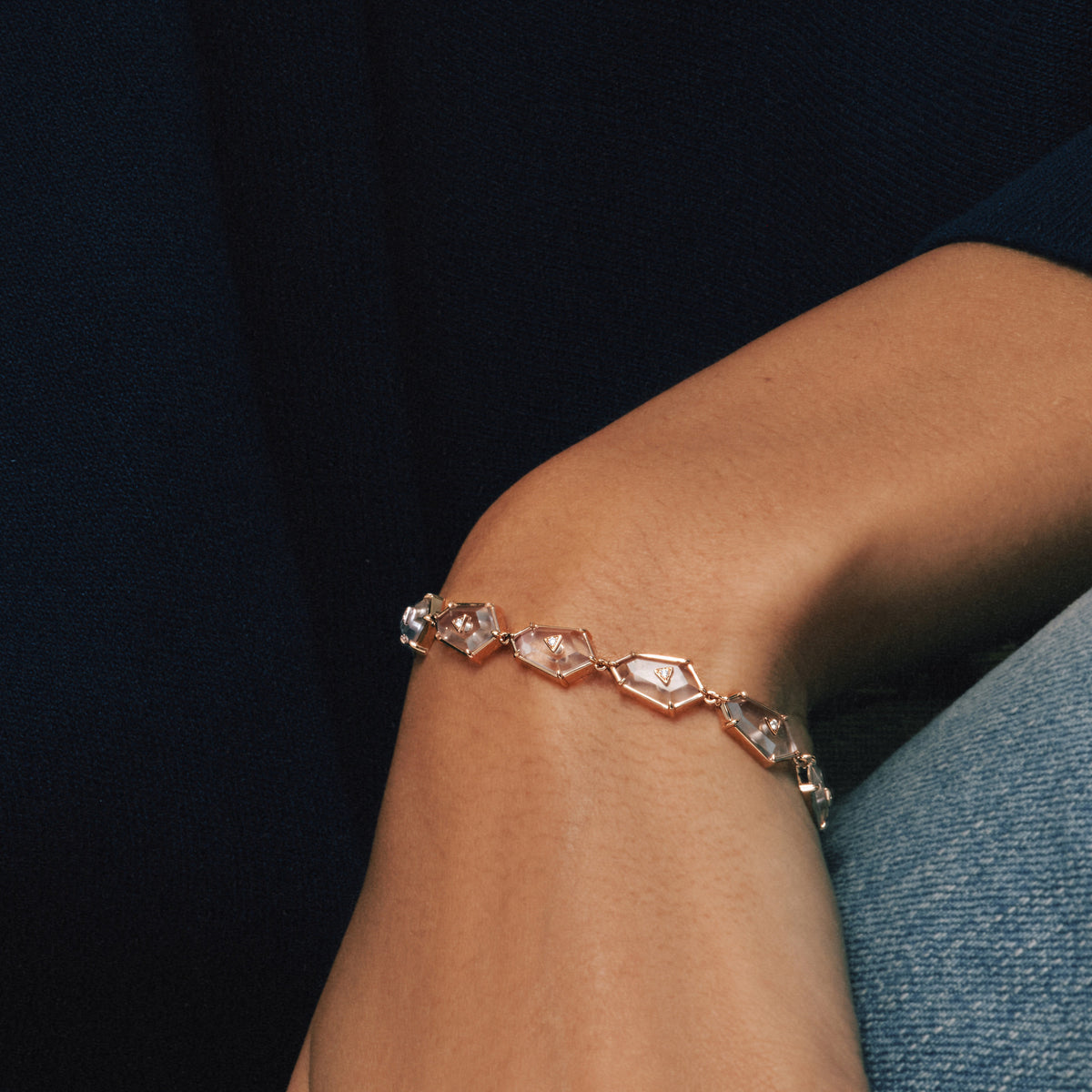 Crystal Prisme Link Bracelet, close-up