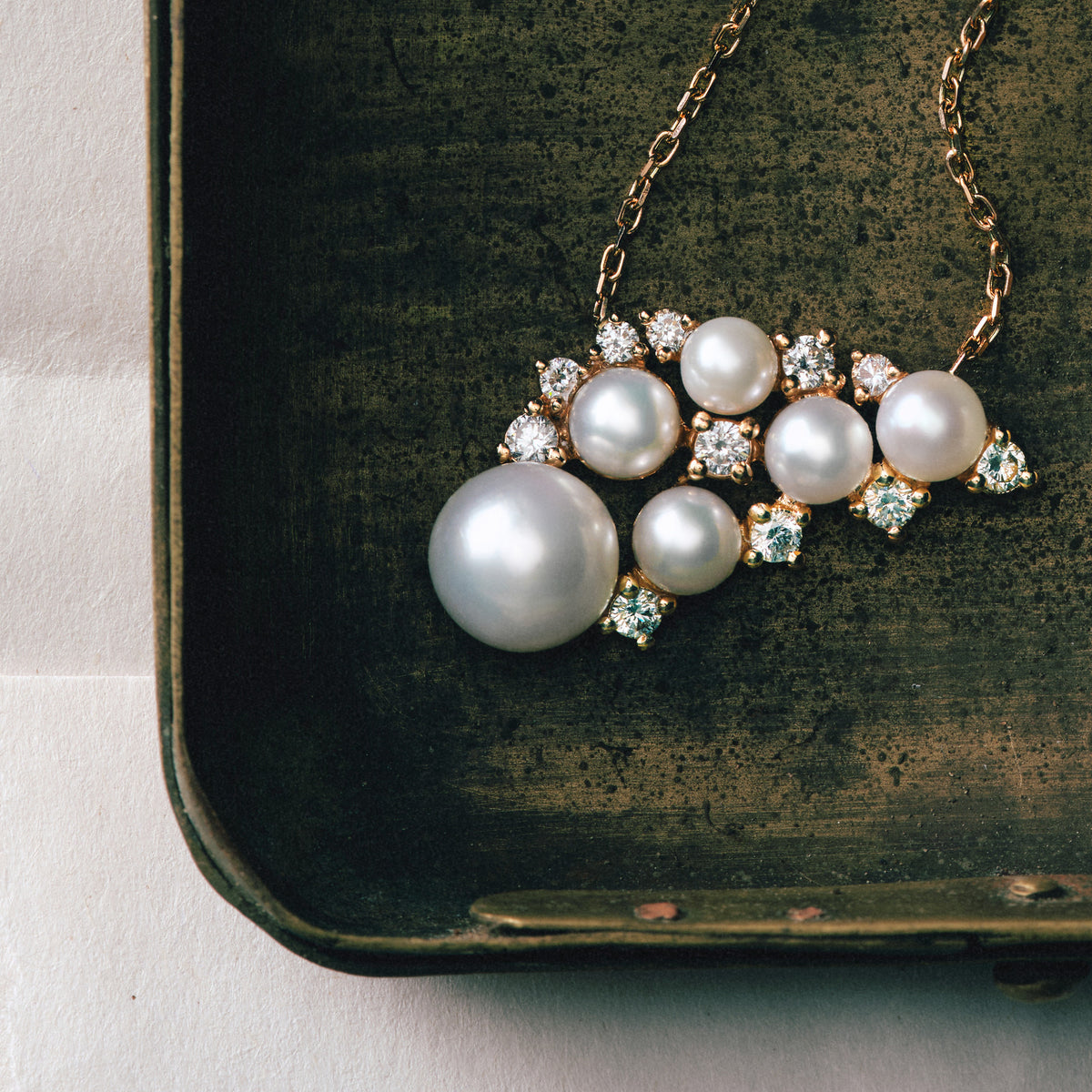 Pearl Wing Pendant, close-up