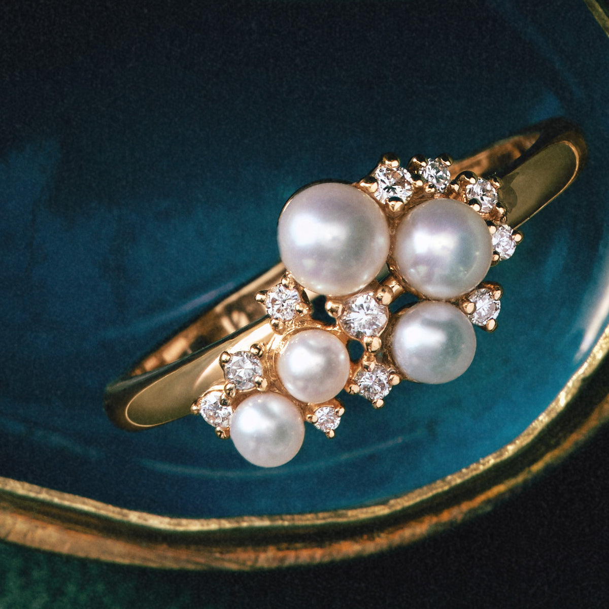 Pearl Wing Ring, close-up